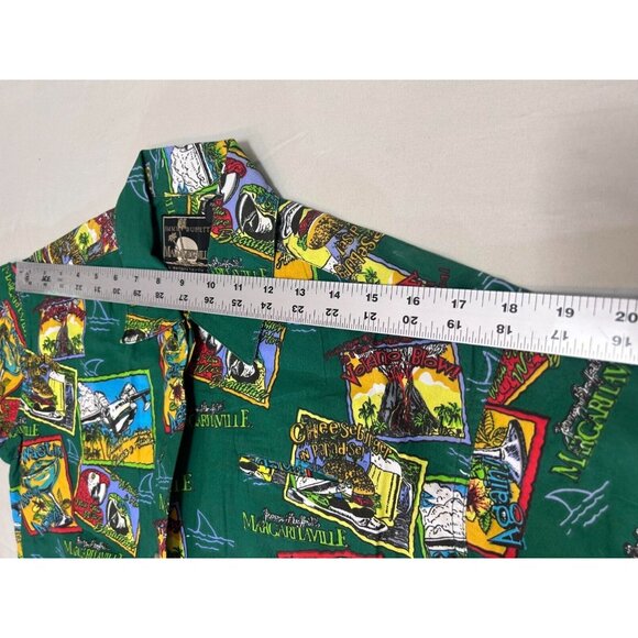 Jimmy Buffett's Margaritaville Womens Button Down Hawaiian Shirt Medium Green - Picture 5 of 9
